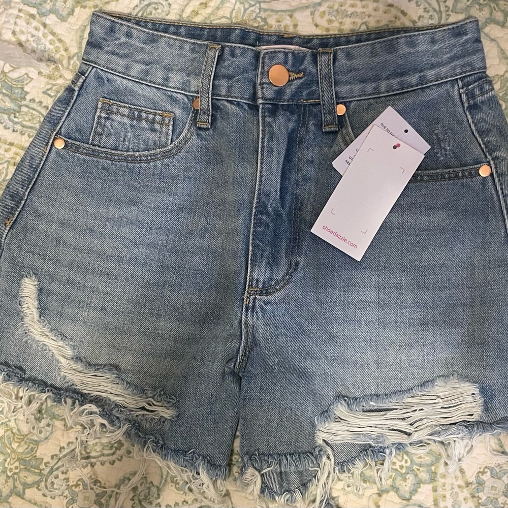 Blue Denim High-Waisted Jean Shorts
